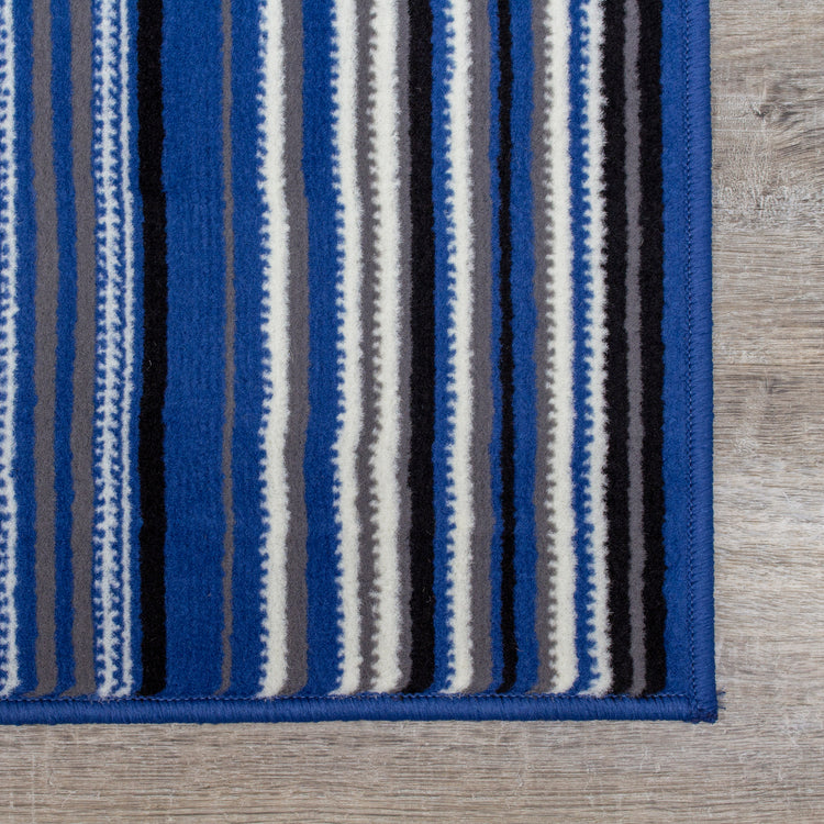 Fiona 1425_4922 Alfombra azul crema a rayas de Novelle Home