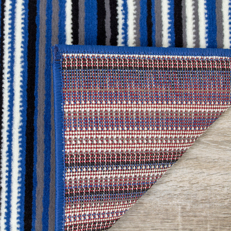 Fiona 1425_4922 Alfombra azul crema a rayas de Novelle Home