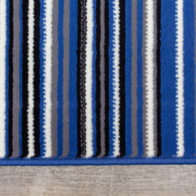 Fiona 1425_4922 Alfombra azul crema a rayas de Novelle Home