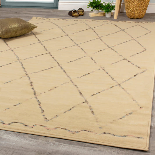 Fiona 3546_5835 Alfombra beige crema Quirky Trellis Area de Novelle Home
