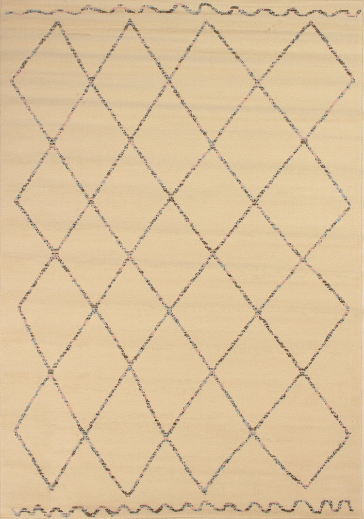 Fiona 3546_5835 Alfombra beige crema Quirky Trellis Area de Novelle Home