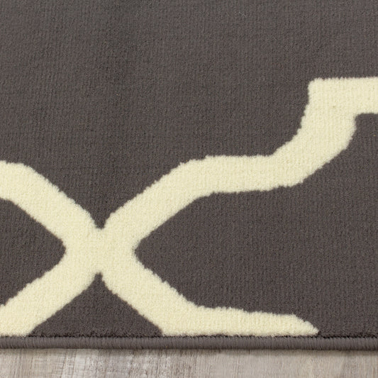 Fiona 3603_1911 Alfombra gris crema con diseño Ogee de Novelle Home