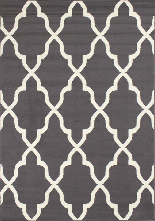 Fiona 3603_1911 Alfombra gris crema con diseño Ogee de Novelle Home