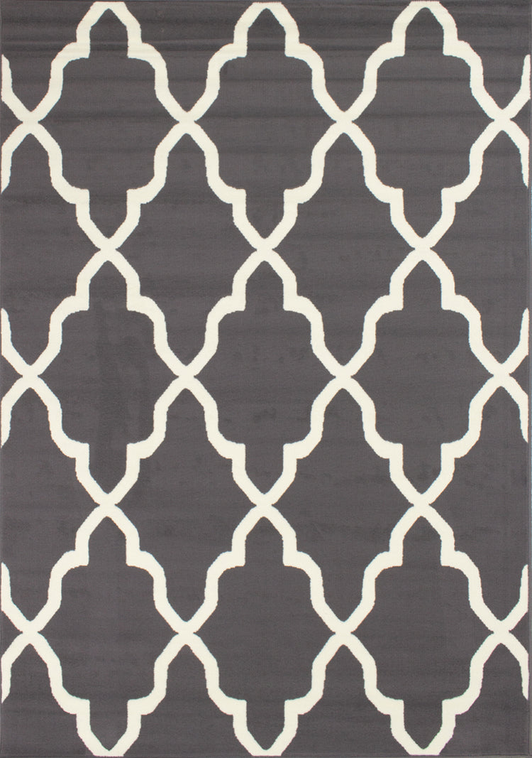 Fiona 3603_1911 Alfombra gris crema con diseño Ogee de Novelle Home