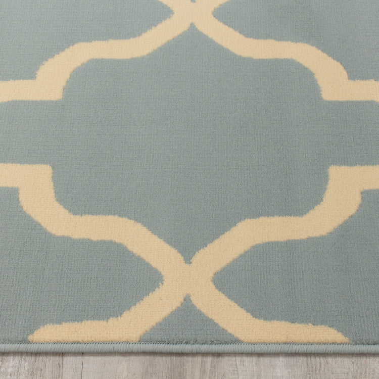 Fiona 3603_5855 Blue Cream Ogee Pattern Area Rug by Novelle Home