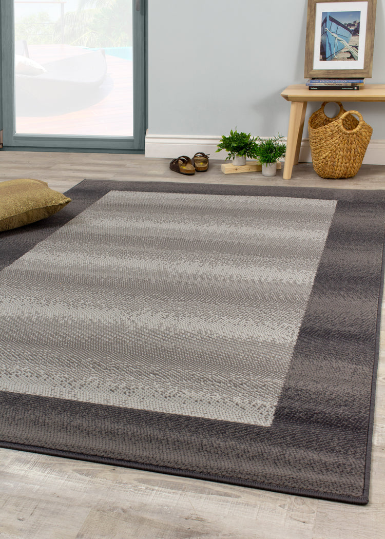 Alfombra gris con borde oscuro Fiona 3612_9922 de Novelle Home