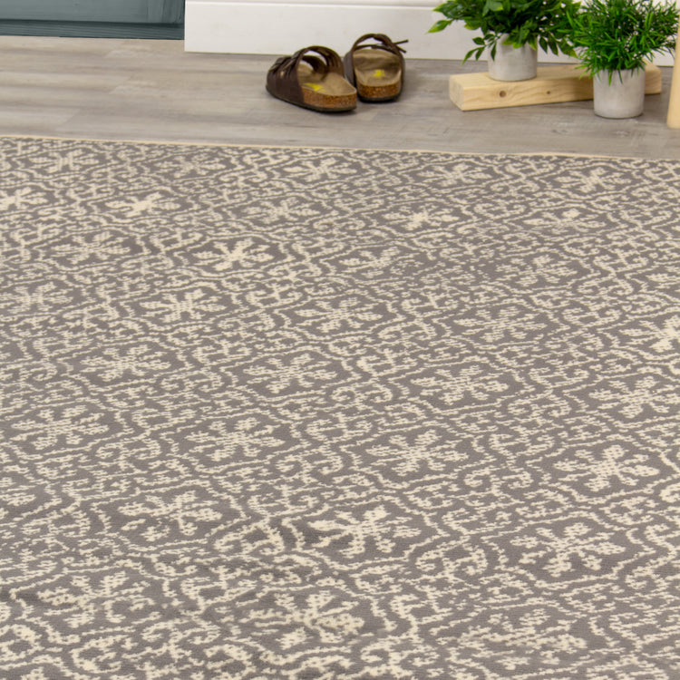 Fiona 3615_7935 Alfombra gris crema con pequeños soles de Novelle Home