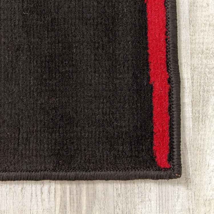 Fiona 3637_1945 Alfombra con pista de mármol negro, gris y rojo de Novelle Home