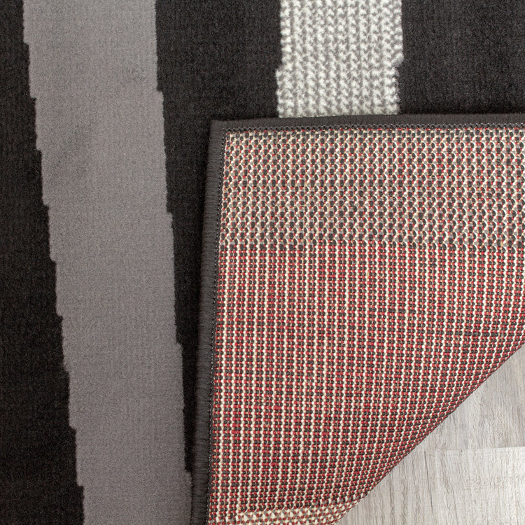 Fiona 3637_1945 Alfombra con pista de mármol negro, gris y rojo de Novelle Home