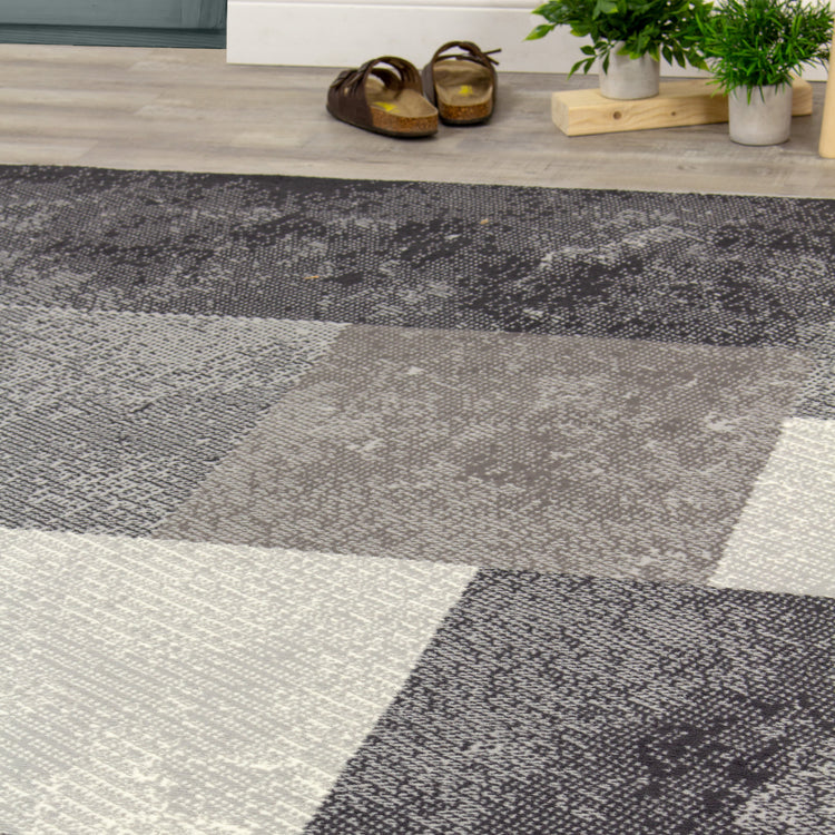 Fiona 3654_9944 Grey Rocky Block Stack Area Rug by Novelle Home