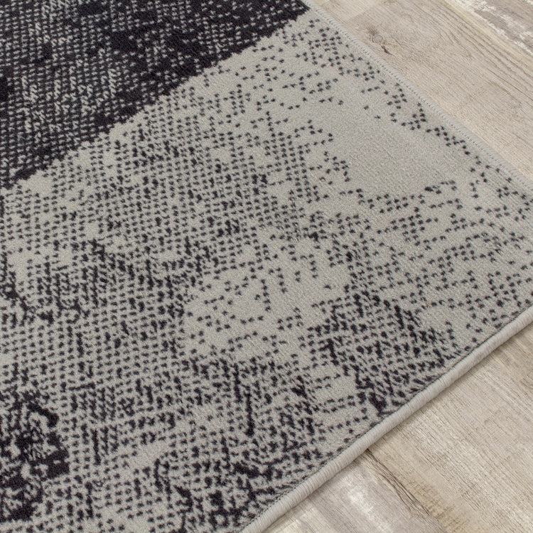 Fiona 3654_9944 Grey Rocky Block Stack Area Rug by Novelle Home