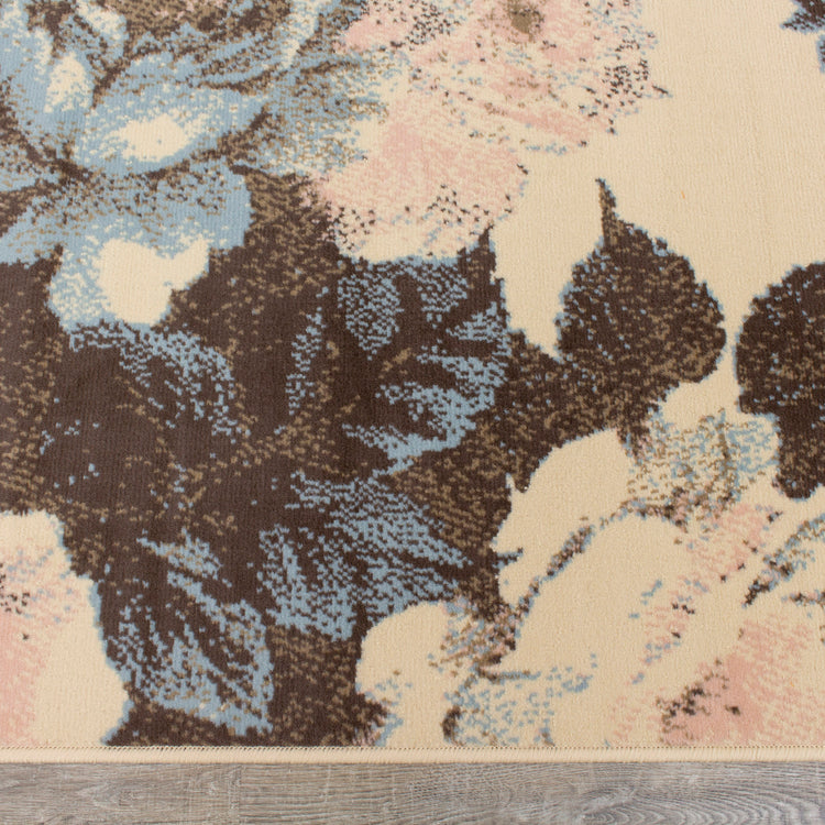 Fiona 3804_5833 Alfombra floral crema azul rosa de Novelle Home