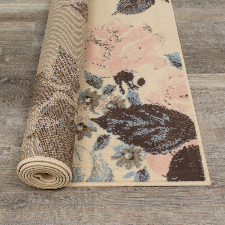 Fiona 3804_5833 Alfombra floral crema azul rosa de Novelle Home