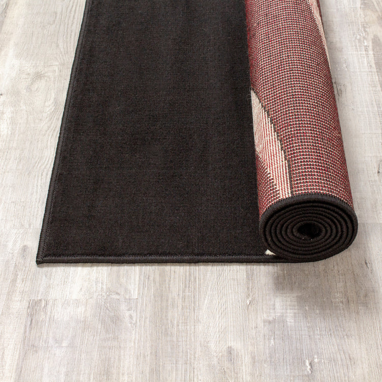 Fiona 5015_1945 Alfombra de área con tallas Swoop en negro, blanco y rojo de Novelle Home