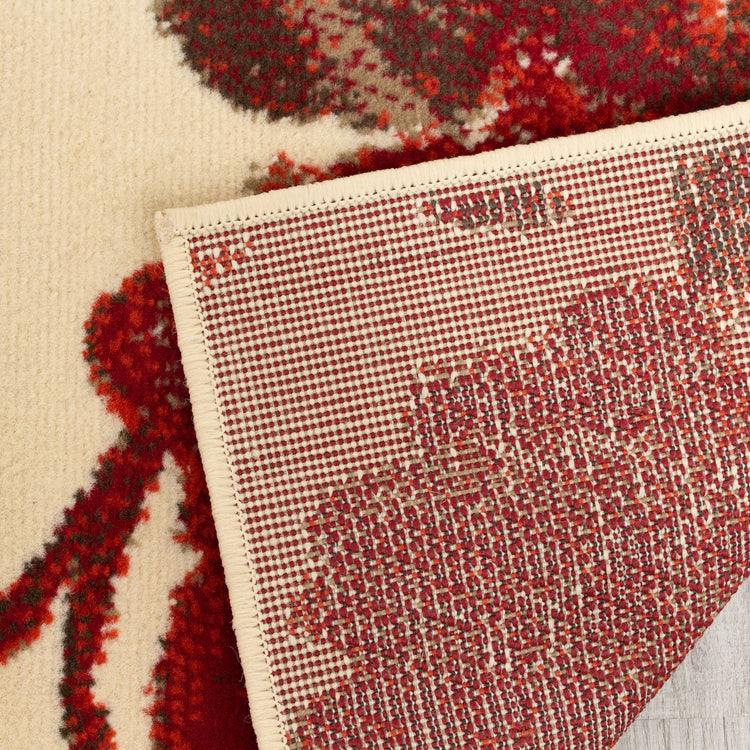 Fiona 5035_3933 Red Vintage Botanical Flower Area Rug by Novelle Home