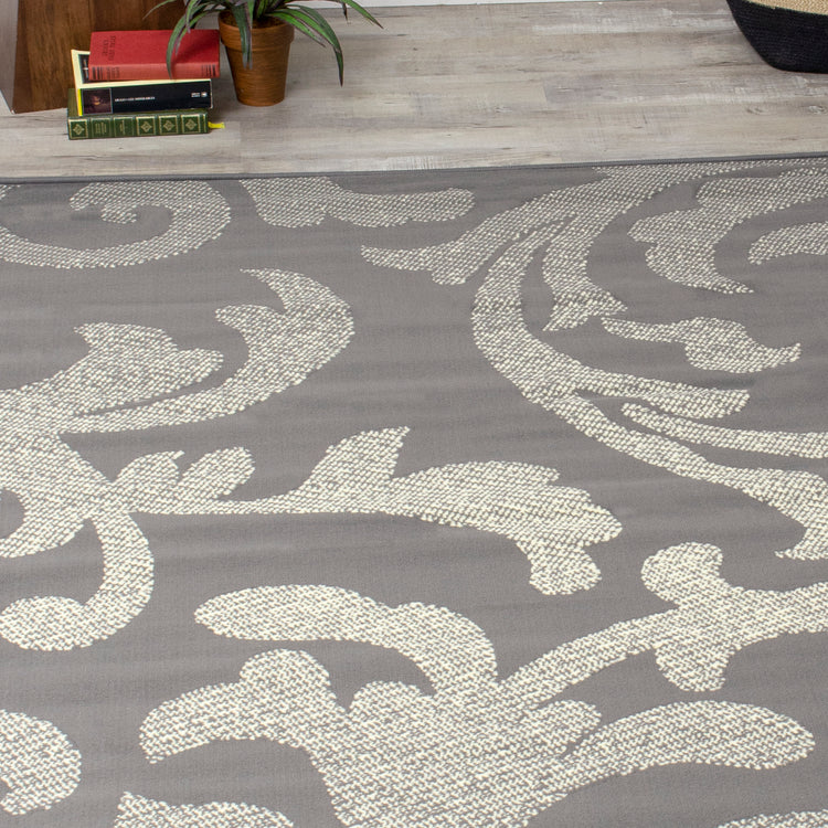 Fiona 701300_11922 Alfombra giratoria gris crema de Novelle Home