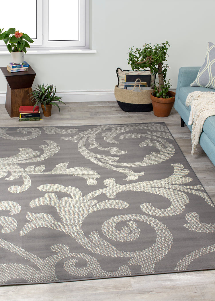Fiona 701300_11922 Alfombra giratoria gris crema de Novelle Home