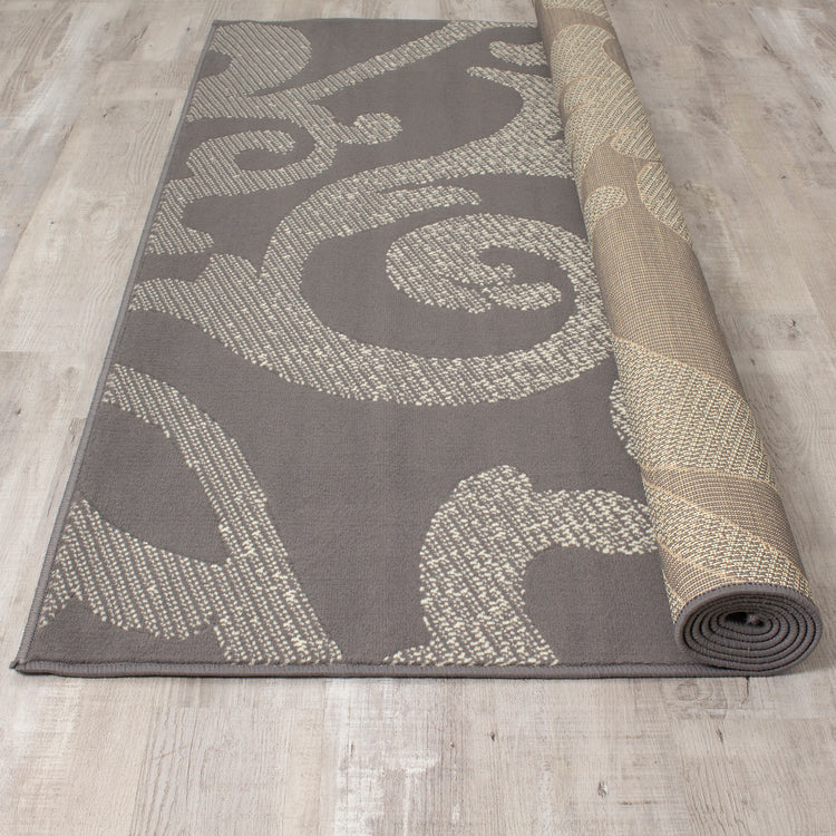 Fiona 701300_11922 Alfombra giratoria gris crema de Novelle Home