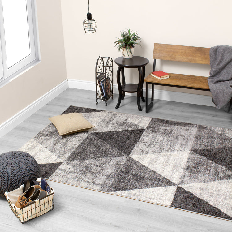 Focus Grey Cream Variegation Rug by Kalora Interiors