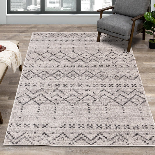 Alfombra Focus Grey White Banded Global Inspired de Kalora Interiors