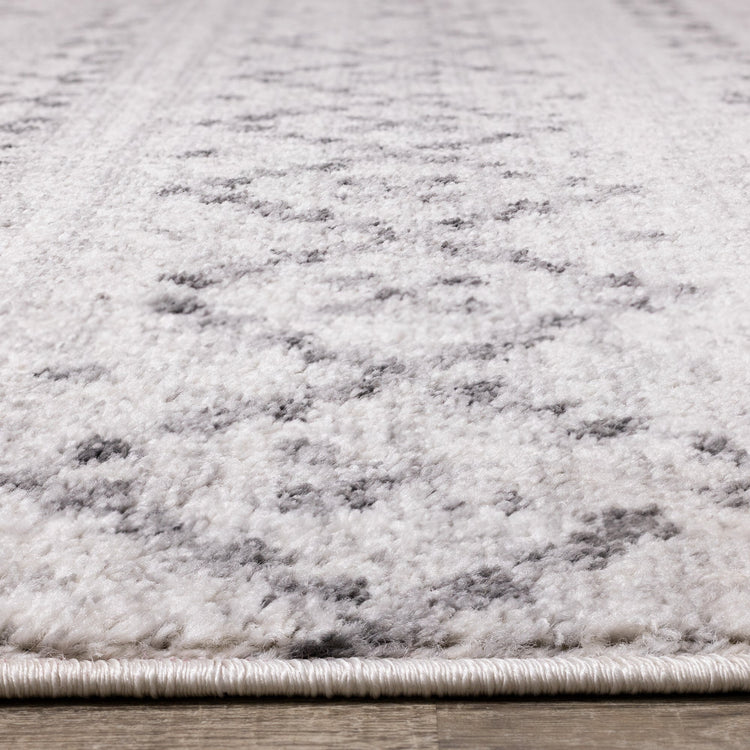 Focus Grey White Banded Global Inspired Rug by Kalora Interiors