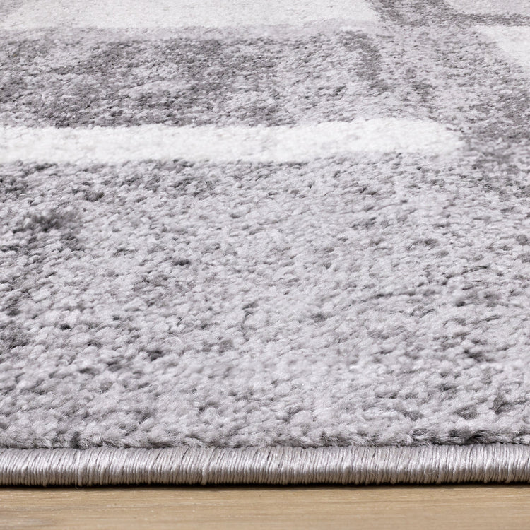 Focus Grey White Squares Rug by Kalora Interiors