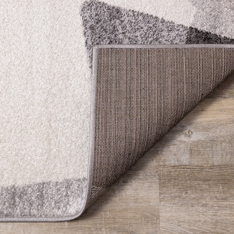 Focus Grey White Geometric Shapes Rug by Kalora Interiors