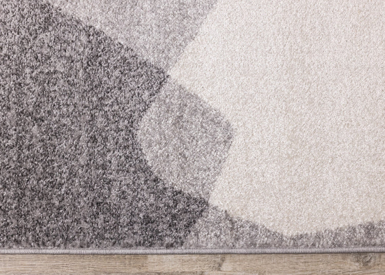Focus Grey White Geometric Shapes Rug by Kalora Interiors