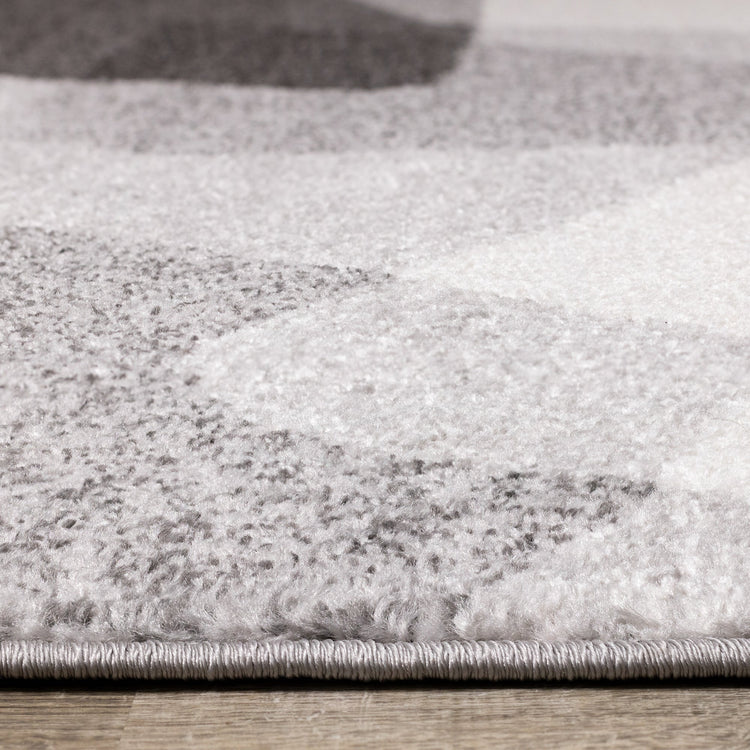 Focus Grey White Geometric Shapes Rug by Kalora Interiors