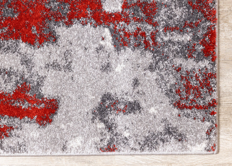 Freemont Grey/Red Abstract Expression Rug by Kalora Interiors