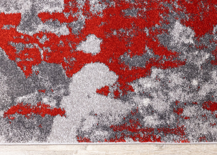 Freemont Grey/Red Abstract Expression Rug by Kalora Interiors