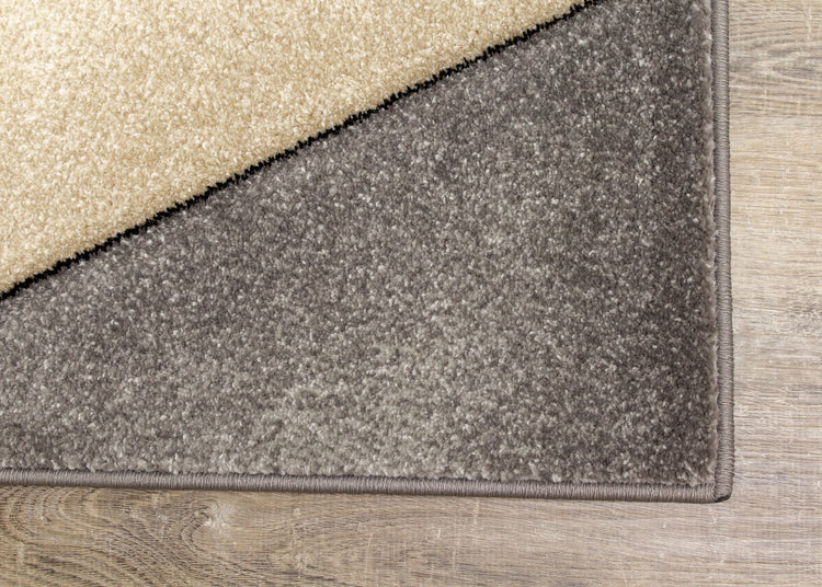 Freemont Grey Beige Brown Triangles Rug by Kalora Interiors
