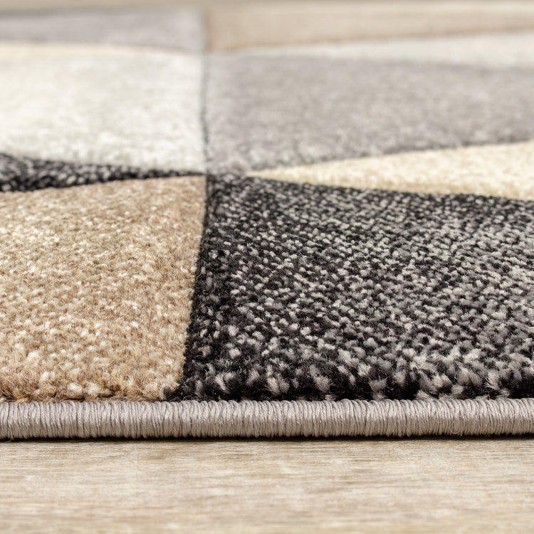 Freemont Grey Beige Brown Triangles Rug by Kalora Interiors