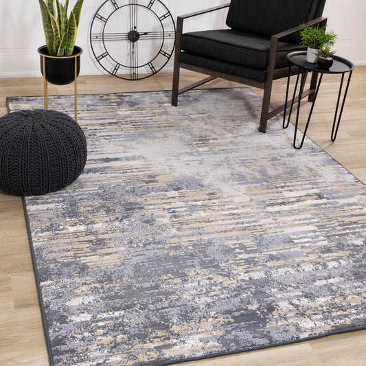 Alfombra Rip Intrigue en beige y azul desgastado de Kalora Interiors