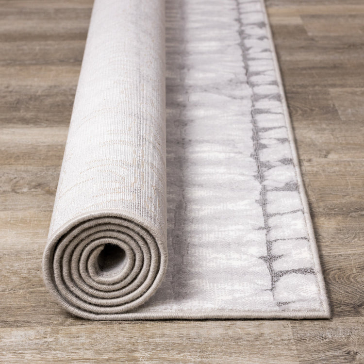 Intrigue White Grey Faded Distressed Rug by Kalora Interiors