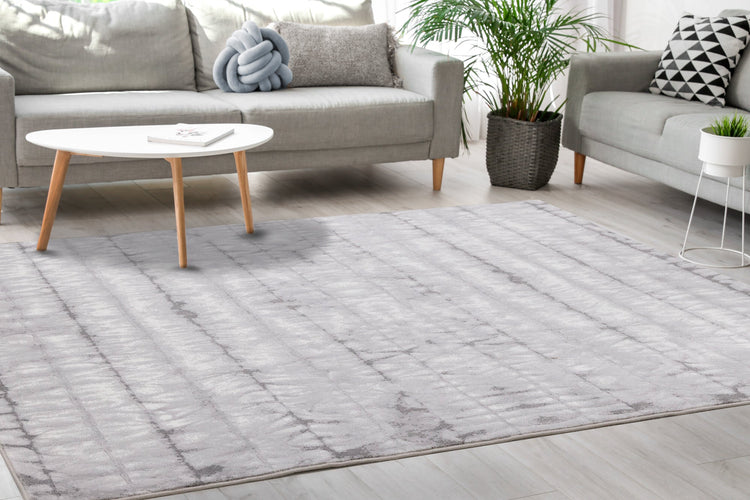 Intrigue White Grey Faded Distressed Rug by Kalora Interiors