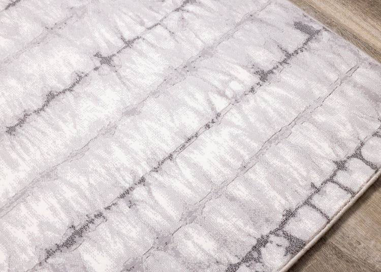 Intrigue White Grey Faded Distressed Rug by Kalora Interiors
