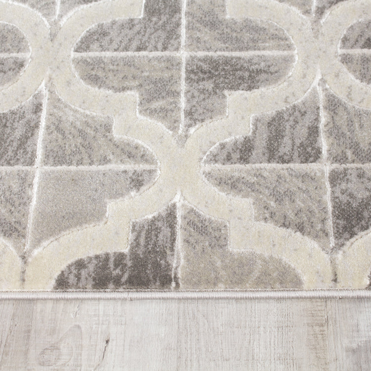 Juneau 4608_67 Alfombra de área con patrón Ogee gris y blanco de Novelle Home