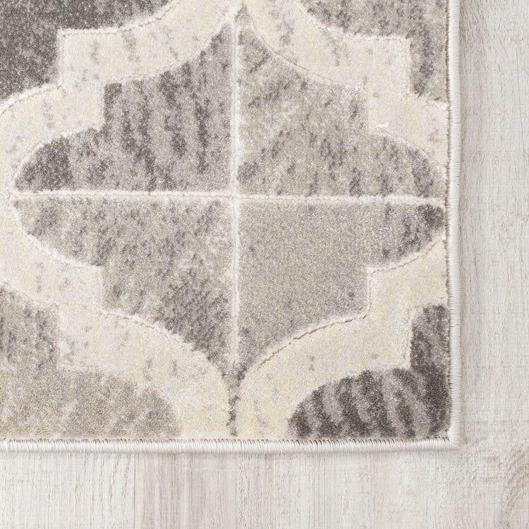 Juneau 4608_67 Alfombra de área con patrón Ogee gris y blanco de Novelle Home