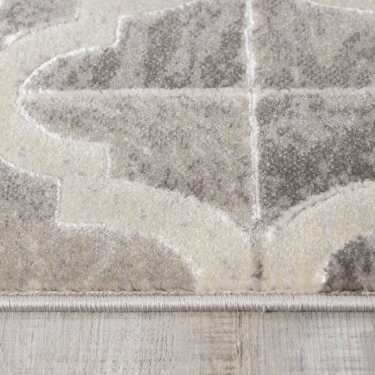 Juneau 4608_67 Alfombra de área con patrón Ogee gris y blanco de Novelle Home
