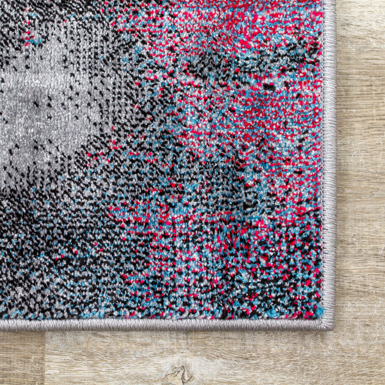 Kyla 11023_192 Alfombra de pintura abstracta gris azul roja de Novelle Home
