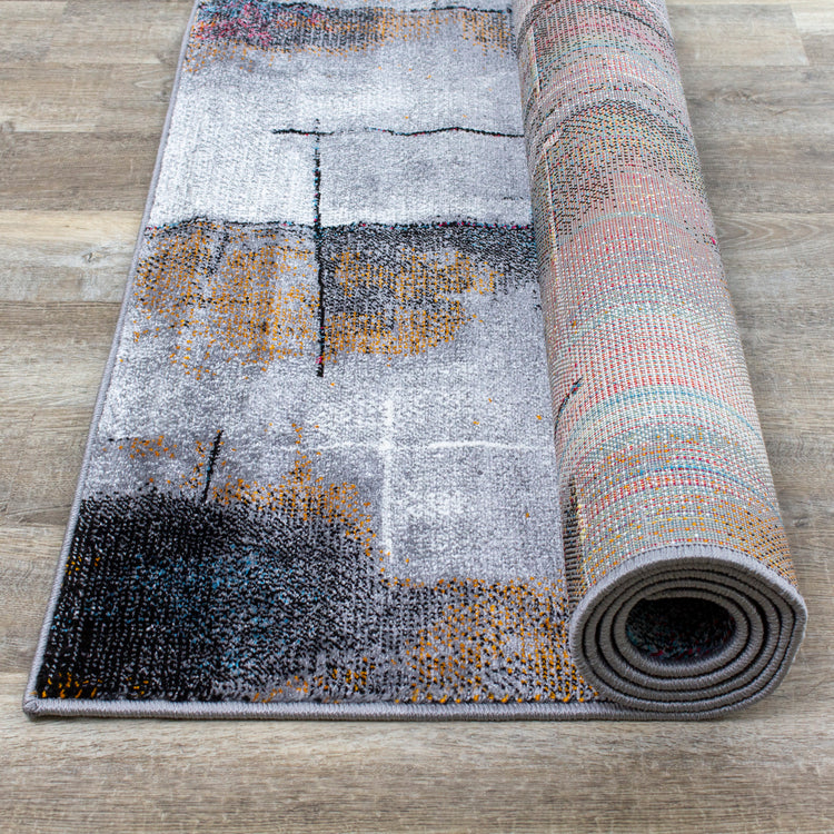 Kyla 11023_192 Alfombra de pintura abstracta gris azul roja de Novelle Home