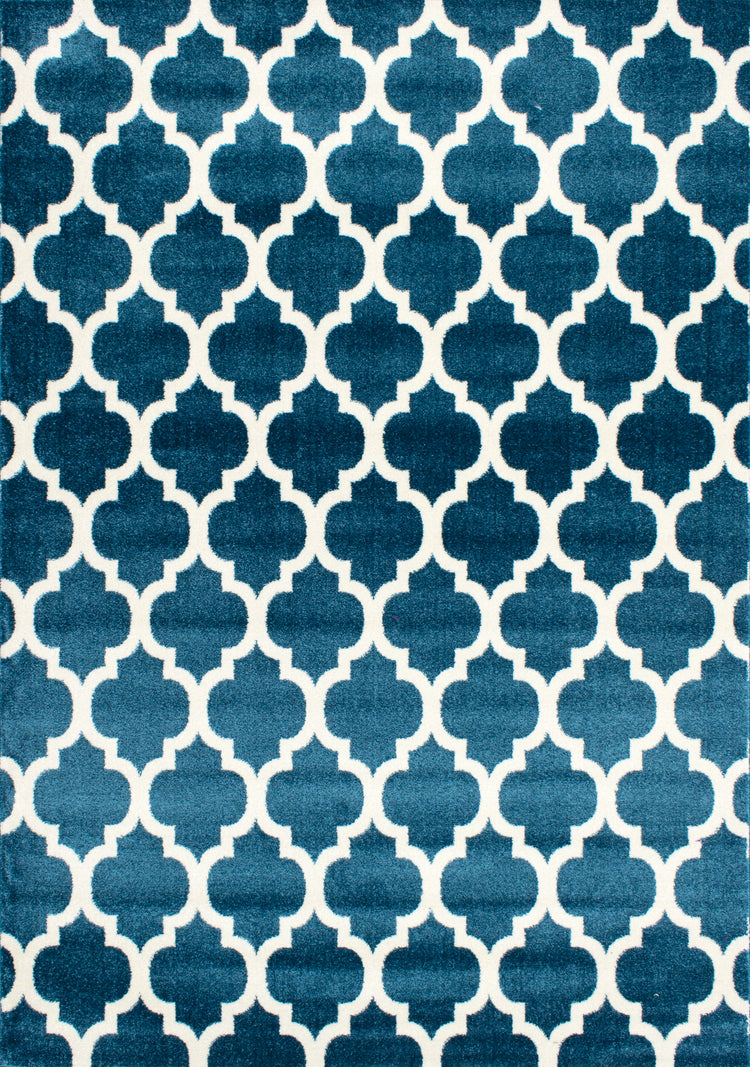 Kyla 11158_140 Teal Cream Ogee Area Rug by Novelle Home