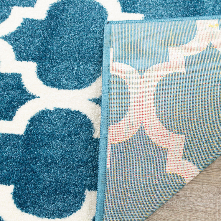 Kyla 11158_140 Teal Cream Ogee Area Rug by Novelle Home