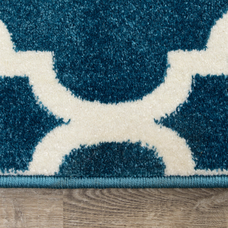 Kyla 11158_140 Teal Cream Ogee Area Rug by Novelle Home