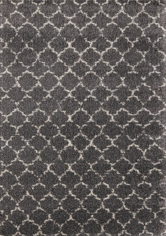 Lane Grey Cream Lattice Luxury Rug by Kalora Interiors