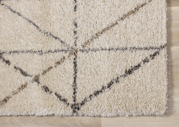 Lane Cream Grey Geometric Luxury Rug by Kalora Interiors