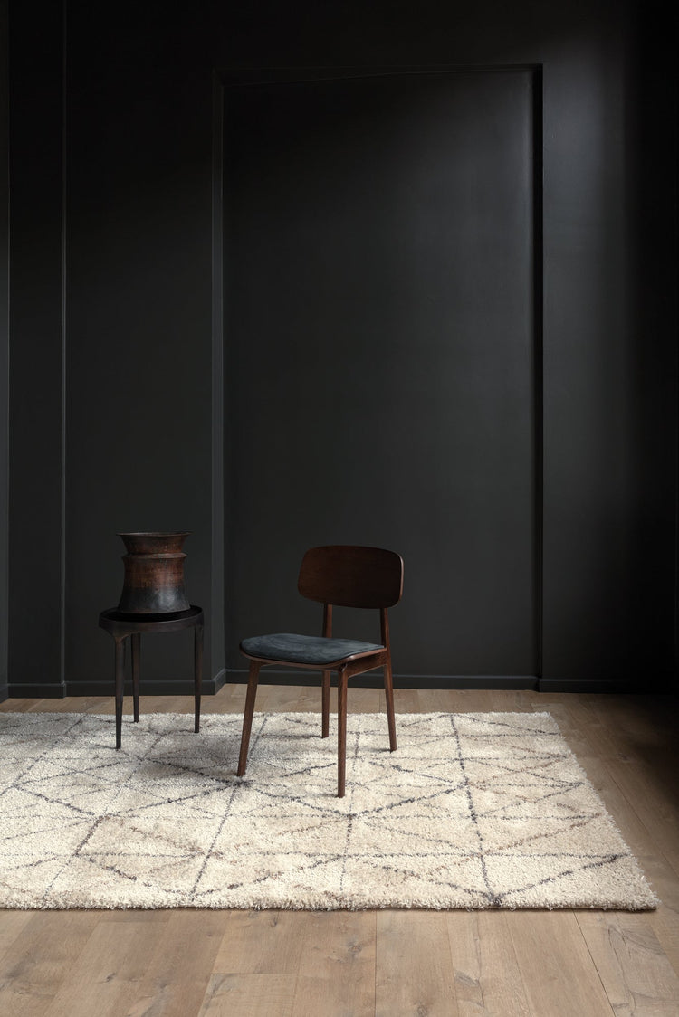 Lane Cream Grey Geometric Luxury Rug by Kalora Interiors