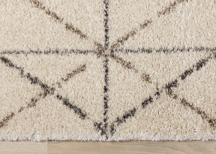 Lane Cream Grey Geometric Luxury Rug by Kalora Interiors