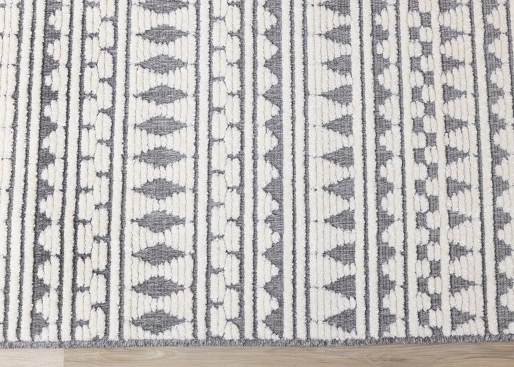 Lawson Cream Grey Southwest Inspired Machine Washable Foldable Rug by Kalora Interiors